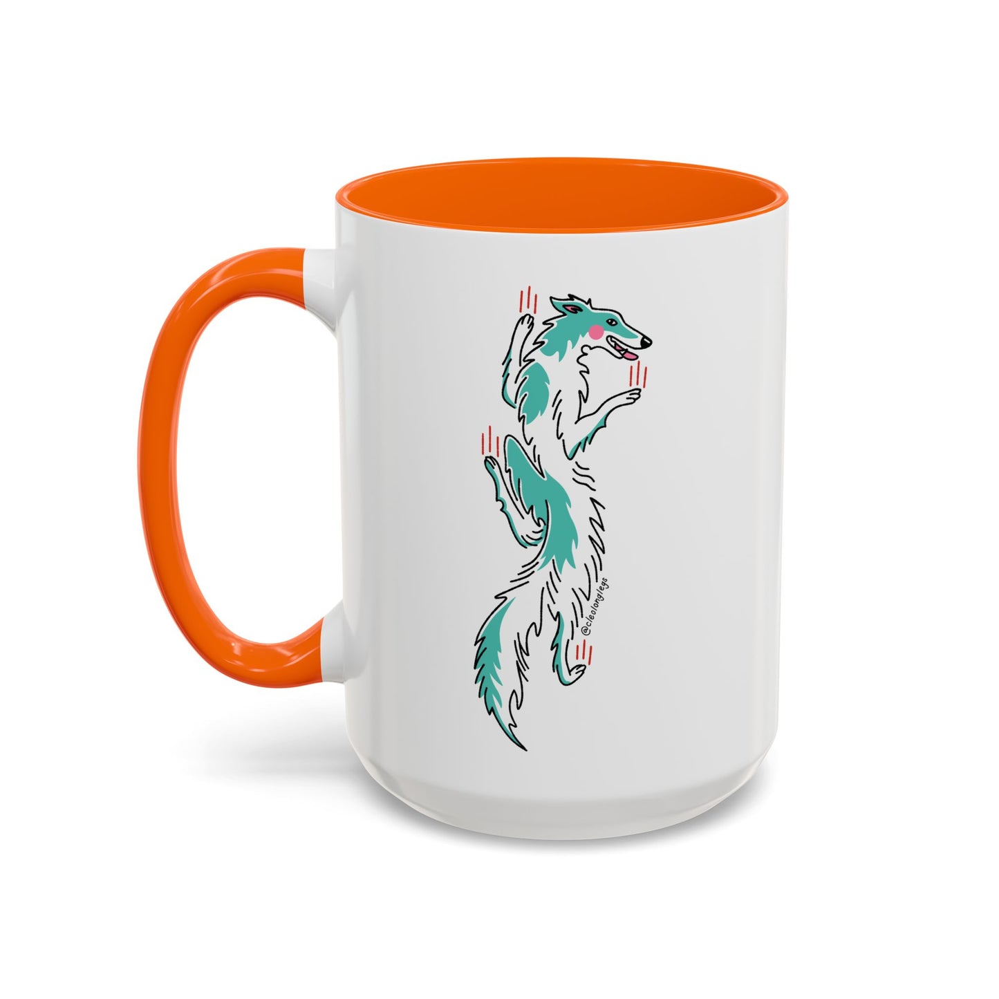 crawling borzoi mug
